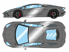 1/64 Lamborghini Aventador S 2017 Grigio Titan (Matte Metallic Gray)