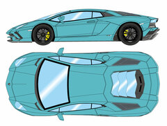 1/64 Lamborghini Aventador S 2017 Blu Glauco (Light Blue)