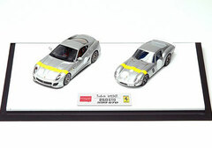 Handmade Model Car 1/43 Ferrari 599 GTO & 250 GTO Set Silver/ Yellow Line