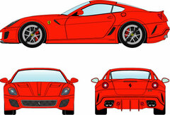 Handmade Model Car 1/43 Red (Red Diffuser) Ferrari 599GTO Plated Wheel