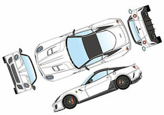 Handmade Model Car 1/43 White/ Matte Gray Roof Ferrari 599GTO