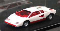 Handmade Model Car 1/43 White and Red Lamborghini Countach LP400 Ch.112007 1977