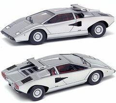 Handmade Model Car 1/43 Lamborghini Countach LP400 w/ Roof Wing Silver