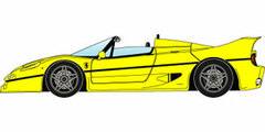 Handmade Model Car 1/43 Ferrarri F50 Barchetta 1995 Yellow