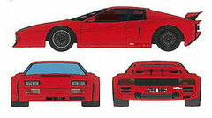 1/43 Koenig Ferrari Testarossa Twin Turbo 710ps 1985 BBS Wheel Black Red -Catalogue Ver.-