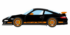 1/43 Porsche 911 (997) GT3 RS 2007 Black / Orange Rivery