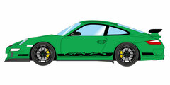 1/43 Porsche 911 (997) GT3 RS 2007 Green / Black Rivery