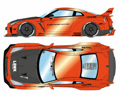 1/43 LB WORKS R35 GT-R Type 1.5 (LB Shilhouette Wing) Candy Orange/Black Stripe