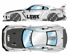 1/43 LB WORKS R35 GT-R Type 1.5 (LB Shilhouette Wing) Metallic White/Black Stripe