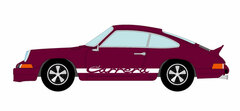1/43 Porsche 911 Carrera RS2.7 1973 Maroon/White Stripe
