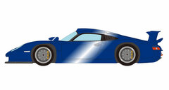 1/43 Porsche 911 GT1 EVO Street Version 1997 Metallic Blue