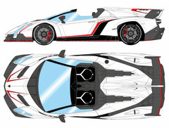 1/43 Lamborghini Veneno Roadster 2015 Matte White / Red Stripe