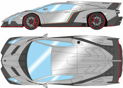 1/43 Lamborghini Veneno 2013 Geneve Motor Show 2013 Metallic Gray/Red Accent