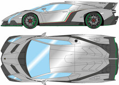 1/43 Lamborghini Veneno 2013 Metallic Gray / Green Accent