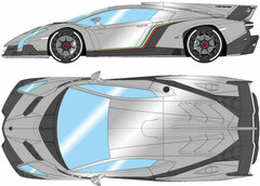 1/43 Lamborghini Veneno 2013 Metallic Gray / White Accent