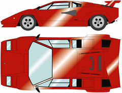 1/43 Lamborghini Countach LP5000 QV 1985 Metallic Red (Rear Wing)