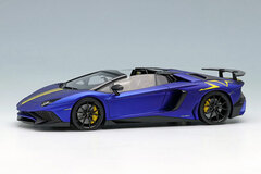 1/43 Lamborghini Aventador LP750-4 SV Roadster 2015 Matte Candy Blue (Large Yellow SV Logo)