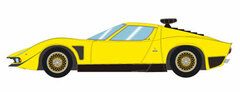 1/43 Lamborghini Iota SVR #3781 1975 Yellow/Black (Black Moquette Skin Base)