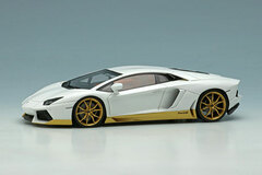 1/43 Lamborghini Aventador Miura Homage 2016 White / Gold (Brown Interior)