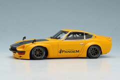1/43 PANDEM 240Z Yellow (Carbon Bonnet)/RS Watanabe (Gun Metal)