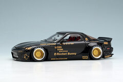 1/43 Rocket Bunny RX-7 (FD3S) Black / 6666 wheels! (Gold/Polished Rim)