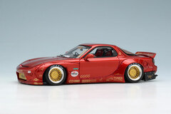 1/43 Rocket Bunny RX-7 (FD3S) Candy Red / 6666 wheels! (Gold/Polished Rim)