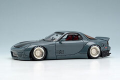 1/43 Rocket Bunny RX-7 (FD3S) Gray (Carbon Bonnet) /6666 wheels! (Chrome/Polished Rim)