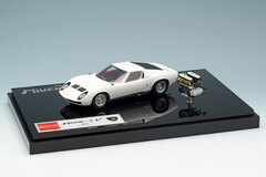 1/43 Lamborghini Miura P400 SV 1971 with V12 Engine White/Silver (Red Interior)
