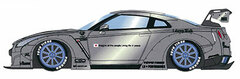 1/43 LB WORKS R35 GT-R GT wing ver. Aluminum Silver (Matte) Limited Edition