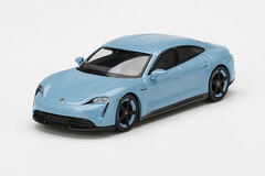 1/64 Porsche Taycan Turbo S Frozen Blue Metallic (Left-hand Steering)