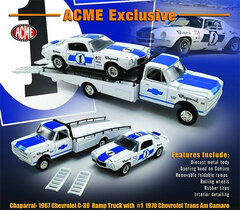 1/64 Chaparral 1967 Chevrolet C-30 Ramp Truck + #1 1970 Chevrolet Trans Am Camaro