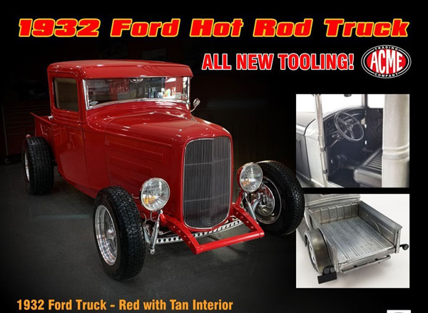 1/18 1932 FORD HOT ROD TRUCK - Red