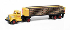 1/87 (HO Scale) White WC22 w/Flatbed Trailer & Bottle 