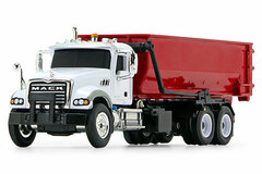1/87 Mack Granite w/Tub Style Roll Off Container White/Red