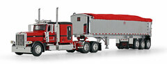 1/64 63inch Flat Top Sleeper w/MAC Frame Coal Dump Trailer Red/Chrome