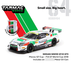 1/64 Nissan Nismo GT-R GT3 Macau GT Cup FIA GT World Cup 2018 With Metal Oil Can