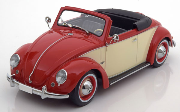 1/18 VW Beetle Cabrio Hebmueller 1949 red/creme