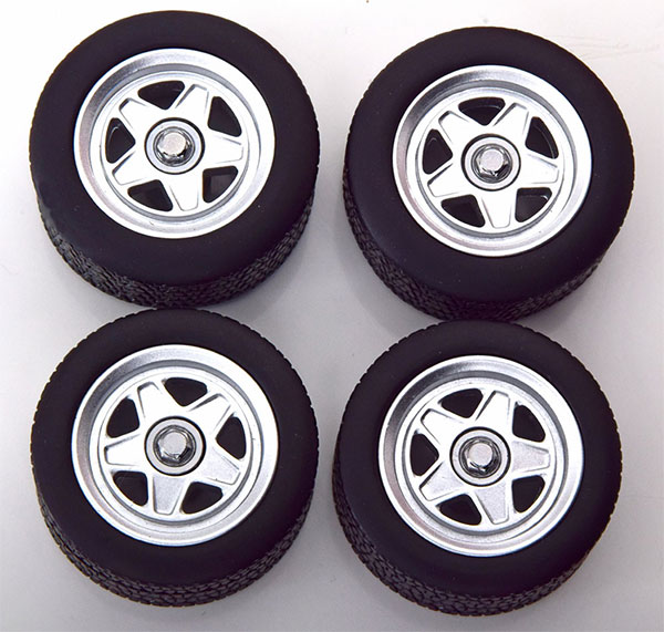 1/18 Tire Set Spoke Rims silver/grey