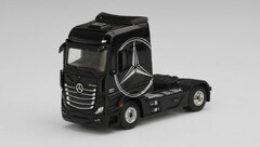 1/64 Mercedes-Benz Actros Black/Silver Silver Mercedes Logo (Right-hand Steering)