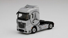 1/64 Mercedes-Benz Actros Silver/Black Silver Mercedes Logo (Right-hand Steering)