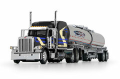 1/64 Peterbilt389 70 Inch Sleeper Brenner, w/Chemical Tank Trailer (Black)