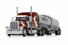 1/64 Peterbilt 389 70 Inch Sleeper Brenner, w/Chemical Tank Trailer (Burgundy)