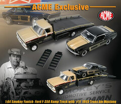 1/64 Smokey Yunick - 1970 Ford F-350 Ramp Truck with #11 1969 Ford Trans Am Mustang