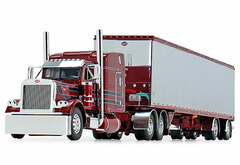 1/64 Peterbilt 379 Middle Full Sleeper Cab w/Utility Trailer (Red/Chrome)