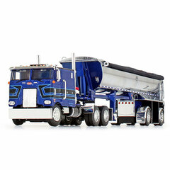 1/64 Peterbilt 352COE MAC Half Round Dump Truck w/Spread Axle Trailer, Blue
