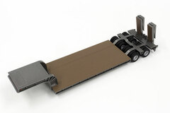 1/50 16-wheels Medium Low-floor Heavy-lift Trailer w/Automatic Tail Lift Gun Metallic