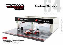 1/64 Diorama - Racing Pit Garage Audi Sport + Audi R8 LMS Blancpain GT Series Asia 2018 *w/Car