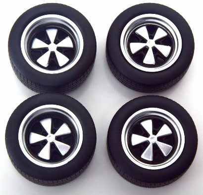 1/18 Tire Set Spoke Rims silver