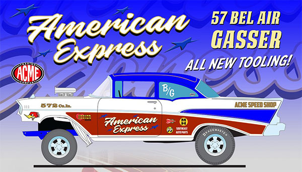 1/18 1957 CHEVROLET BEL AIR GASSER - AMERICAN EXPRESS
