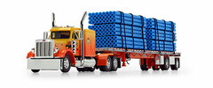 1/64 Peterbilt 359 Sleeper with Flatbed Trailer Kelsey's Sunshine Express